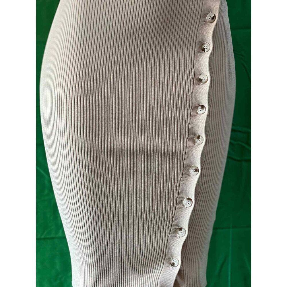 Women's Sleeveless Ribbed Midi  Dress Stretchy Viscose S M L new - Picture 6 of 8